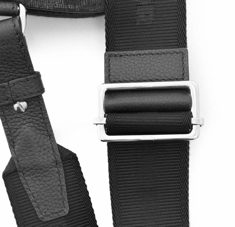 DIOR 디올 남성 오블리크 자카드 메신저 새들백 파우치 크로스백 블랙 이미지