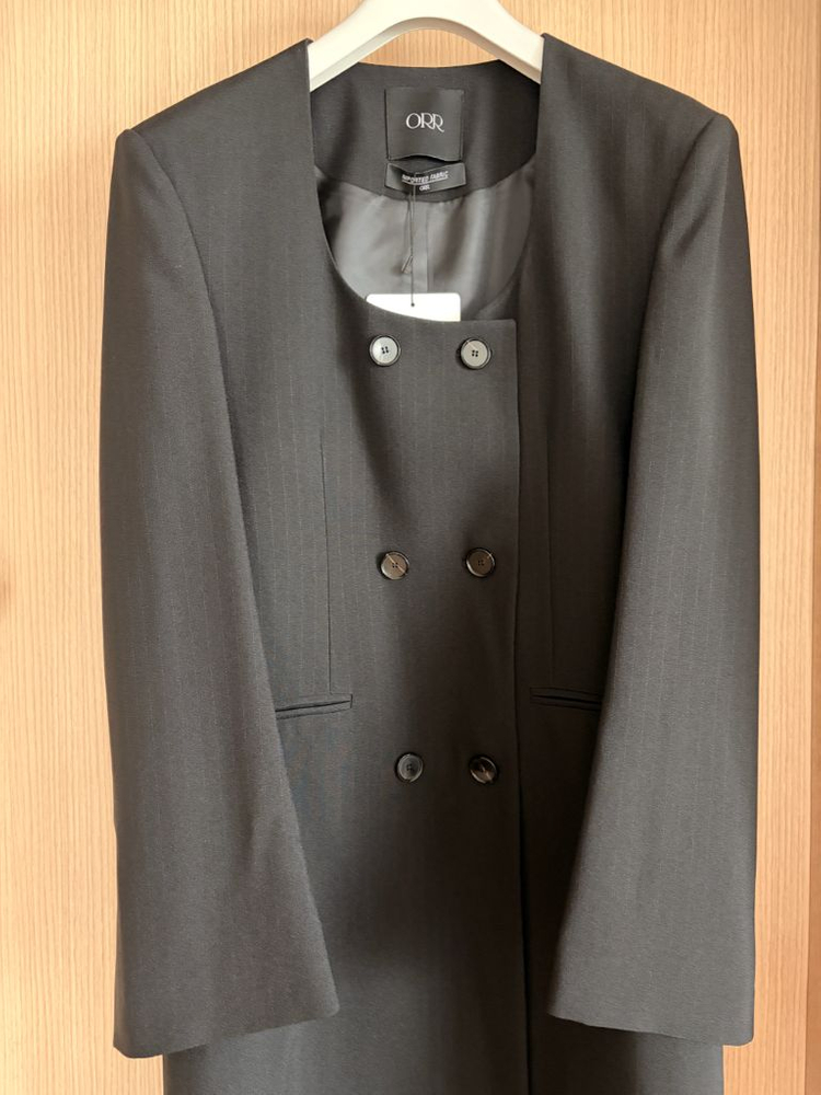 Orr 오르 스트라이프 롱자켓 블랙s 매니모어몽 11am 마이아이코 라밤바룸 이미지