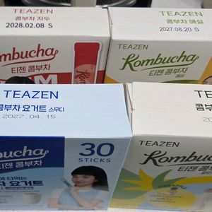 티젠 콤부차 30포짜리 매실, 자두, 요거트 스무디, 파인애플, 청귤라임 이미지