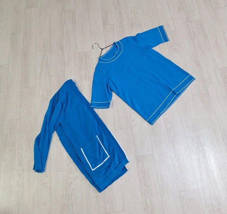 새상품) 반팔니트 가디건 블루가디건 블루니트 가디건세트 코디세트 이미지