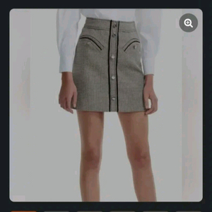 마쥬(Maje) 정품 하운드투스 체크 버튼 미니 스커트 이미지