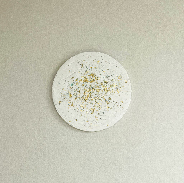 원형 금박 텍스처 아트 바다 물결 윤슬 추상 그림액자 이미지