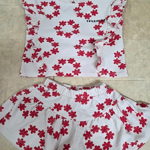 리미떼두두 레드플라워 상하복 세트 L 이미지