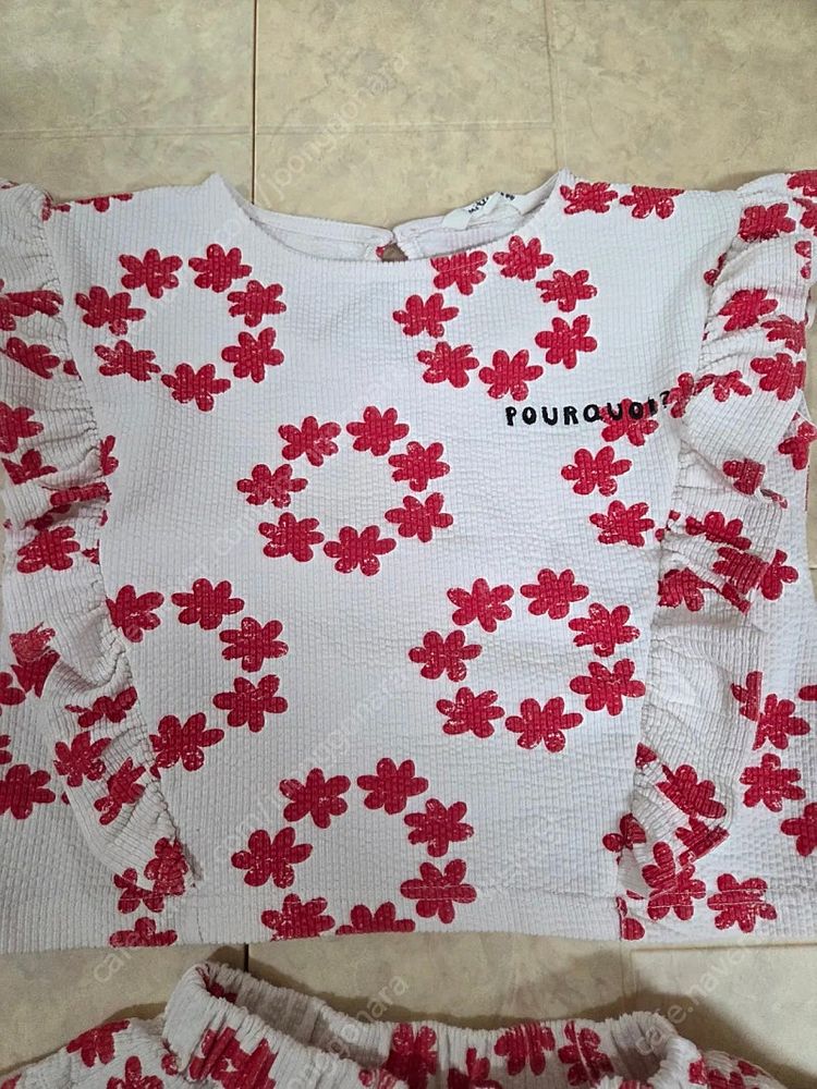 리미떼두두 레드플라워 상하복 세트 L 이미지