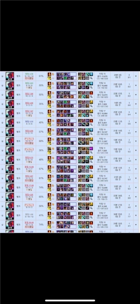 롤 리그오브레전드 듀오 맡김 대리 후기200보유 작업내역 인증 가능 이미지
