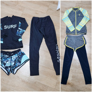 [75-80]여아동 수영복세트 2벌일괄/래쉬가드세트/키즈주니어/하자있음 이미지