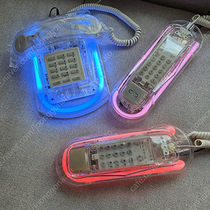 CICENA 빈티지 네온 투명 전화기 80 ~ 90 년대 인테리어 이미지