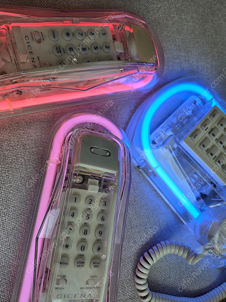 CICENA 빈티지 네온 투명 전화기 80 ~ 90 년대 인테리어 이미지