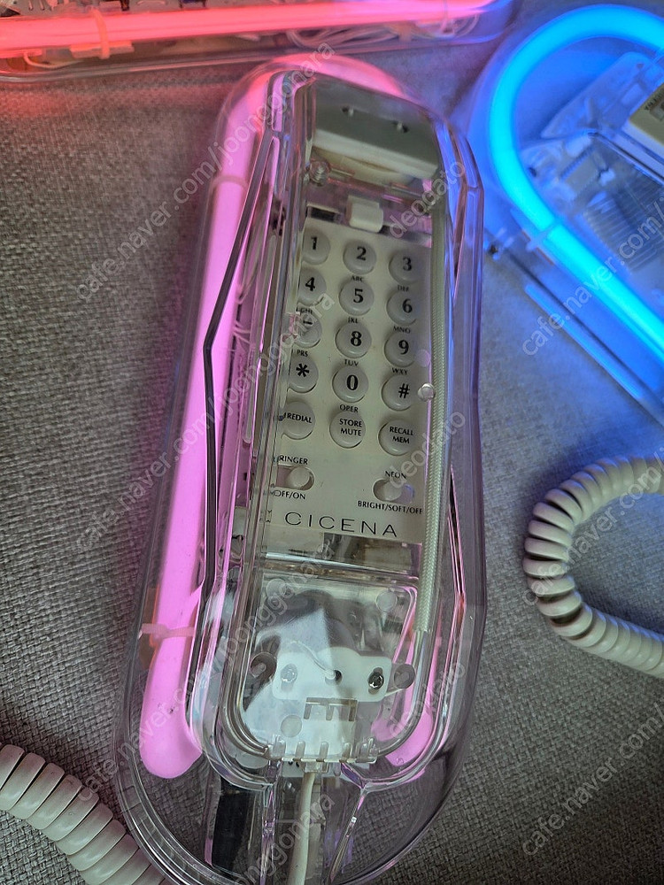 CICENA 빈티지 네온 투명 전화기 80 ~ 90 년대 인테리어 이미지