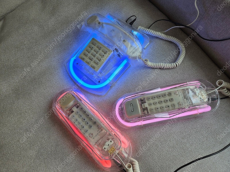 CICENA 빈티지 네온 투명 전화기 80 ~ 90 년대 인테리어 이미지