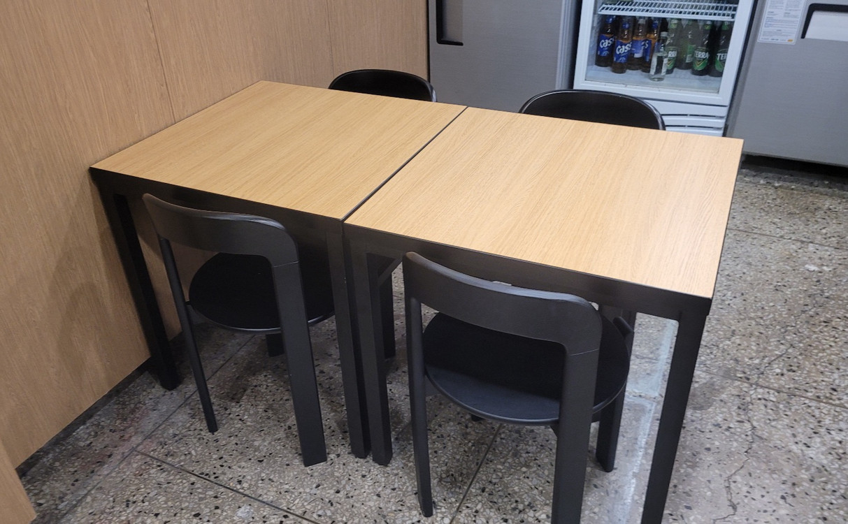 업소용 음식점 식당 카페 2인용 수저통 테이블 의자 세트 이미지