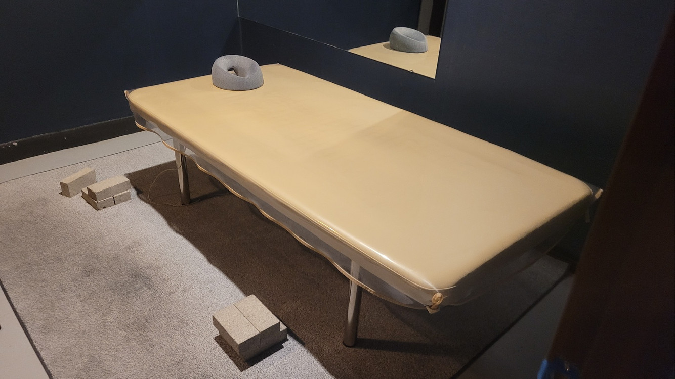 중고 열선 온열 마사지베드 비닐커버 반영구침대 마사지침대 이미지