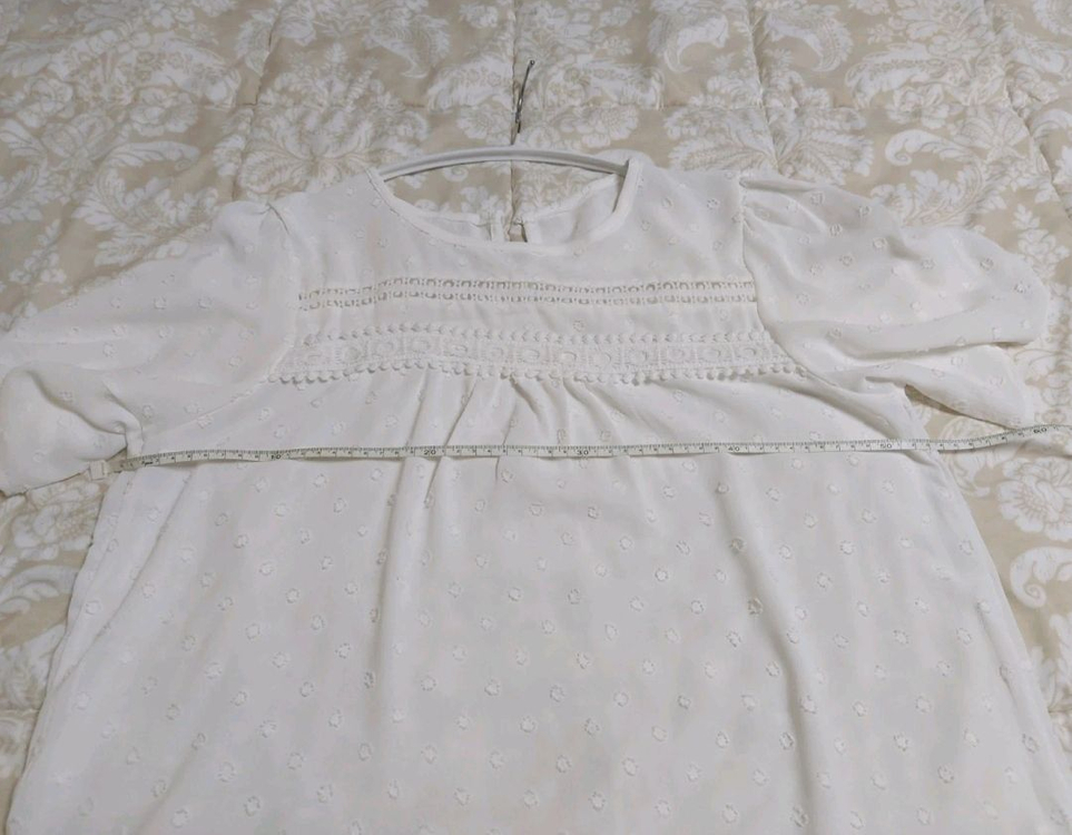 펀칭 레이스 반팔 블라우스 77사이즈 (새상품) 이미지