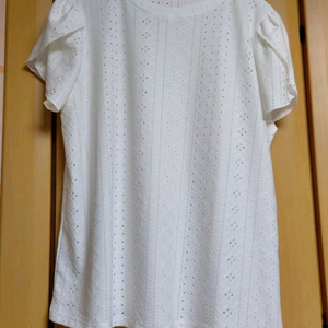 레이스 반팔 블라우스 아이보리 77사이즈 (새상품) 이미지