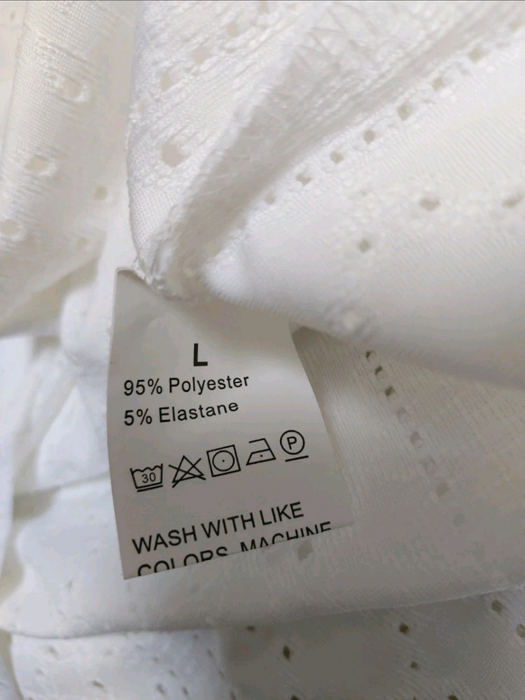 레이스 반팔 블라우스 아이보리 77사이즈 (새상품) 이미지