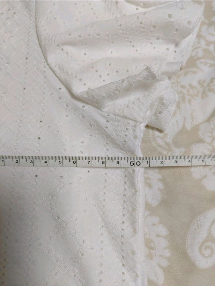 레이스 반팔 블라우스 아이보리 77사이즈 (새상품) 이미지