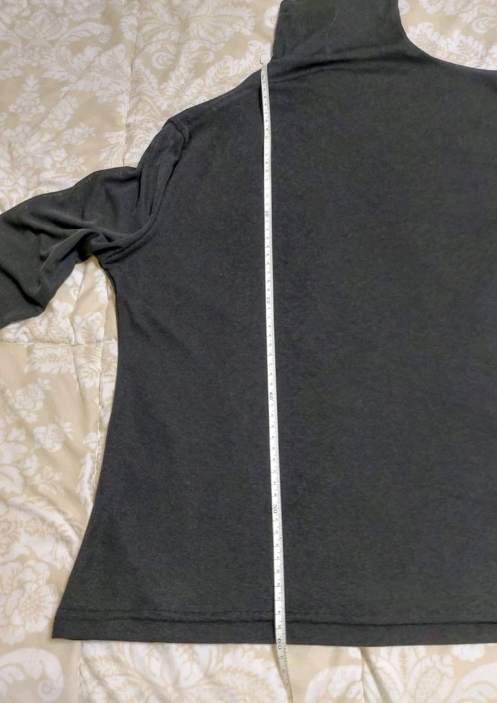 블랙 터틀넥 메쉬 탑 롱 슬리브 티셔츠 77사이즈 (새상품) 이미지