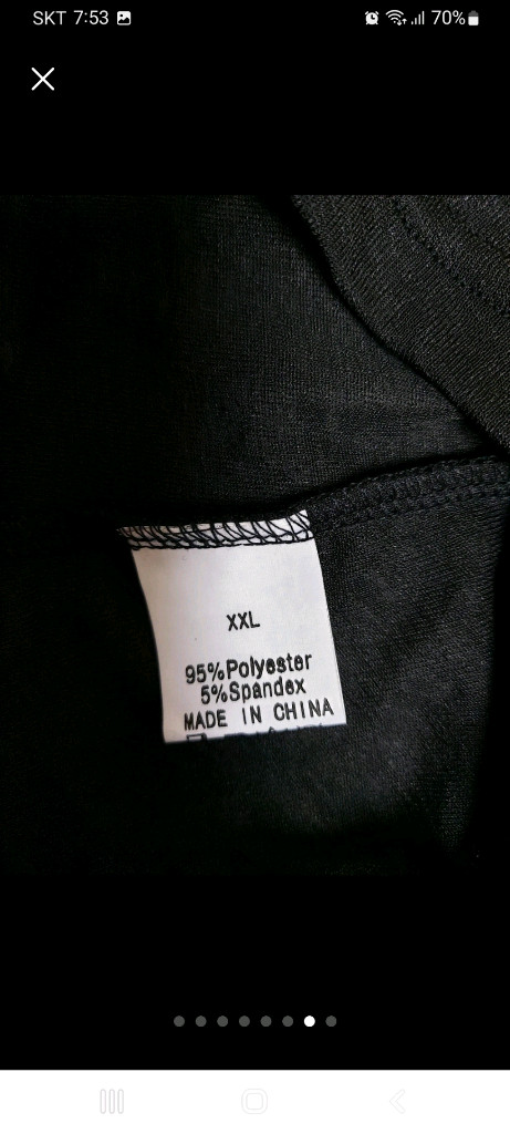 블랙 터틀넥 메쉬 탑 롱 슬리브 티셔츠 77사이즈 (새상품) 이미지