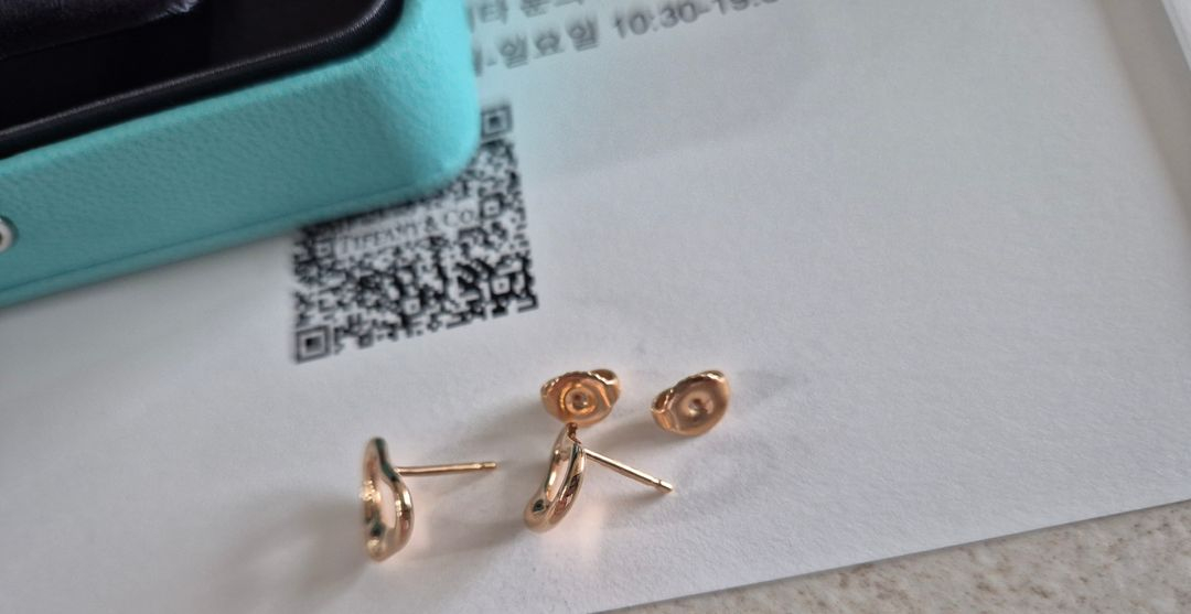 티파니앤코 엘사퍼레티 오픈하트 스터드이어링 로즈골드 11mm 이미지