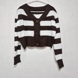 스트라이프 크롭 가디건 이미지