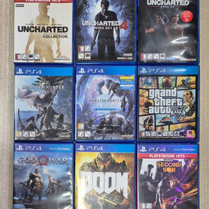 ps4 언차티드컬렉션 언차티드4 ,잃어버린유산 몬스터헌터 월드,아이스본 gta5 갓오브워 둠 인퍼머스세컨드선 이미지