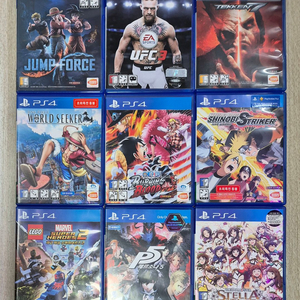 ps4 점프포스 UFC3 철권7 원피스 월드시커 버닝블러드 나루토 시노비스트라이커 레고 마블슈퍼히어로즈2 페르소나5 이미지