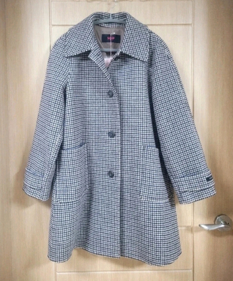 숲 핸드메이드 체크 코트 66 새상품 이미지