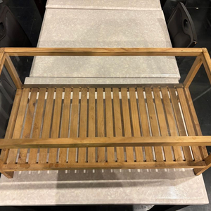 원목 유리장식테이블 이미지