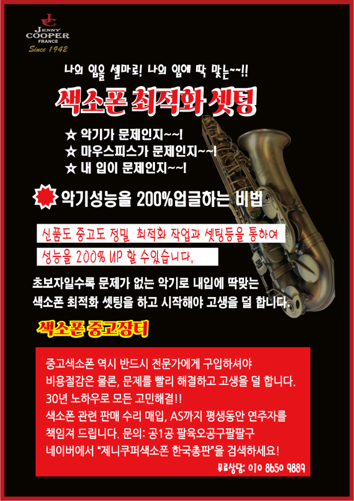 소프라노 중고색소폰 여러대 영창 버든 제니쿠퍼 팝니다 이미지