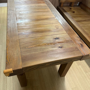 소나무 원목 식탁 + 벤치 + 의자 세트 판매 이미지