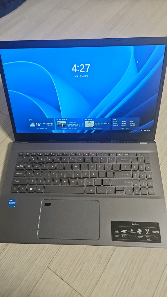 에이서 아스파이어 5 노트북 이미지