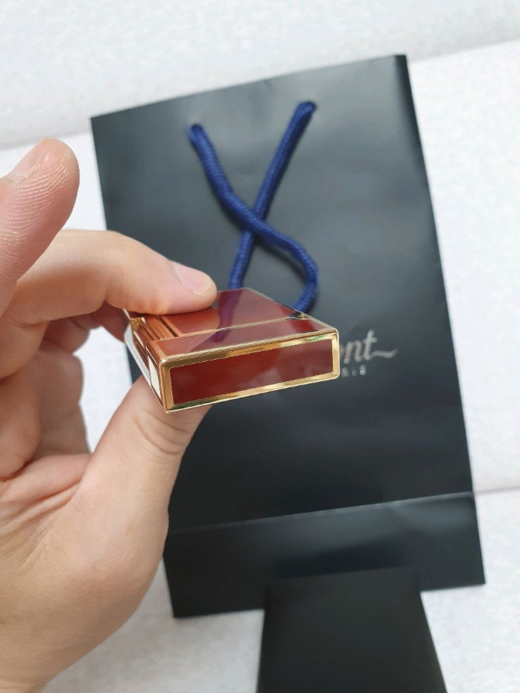 [새상품,풀세트] 듀퐁라이터 라인2 ca15576 클래식 마룬 래커 골드 듀퐁 라이타 이미지