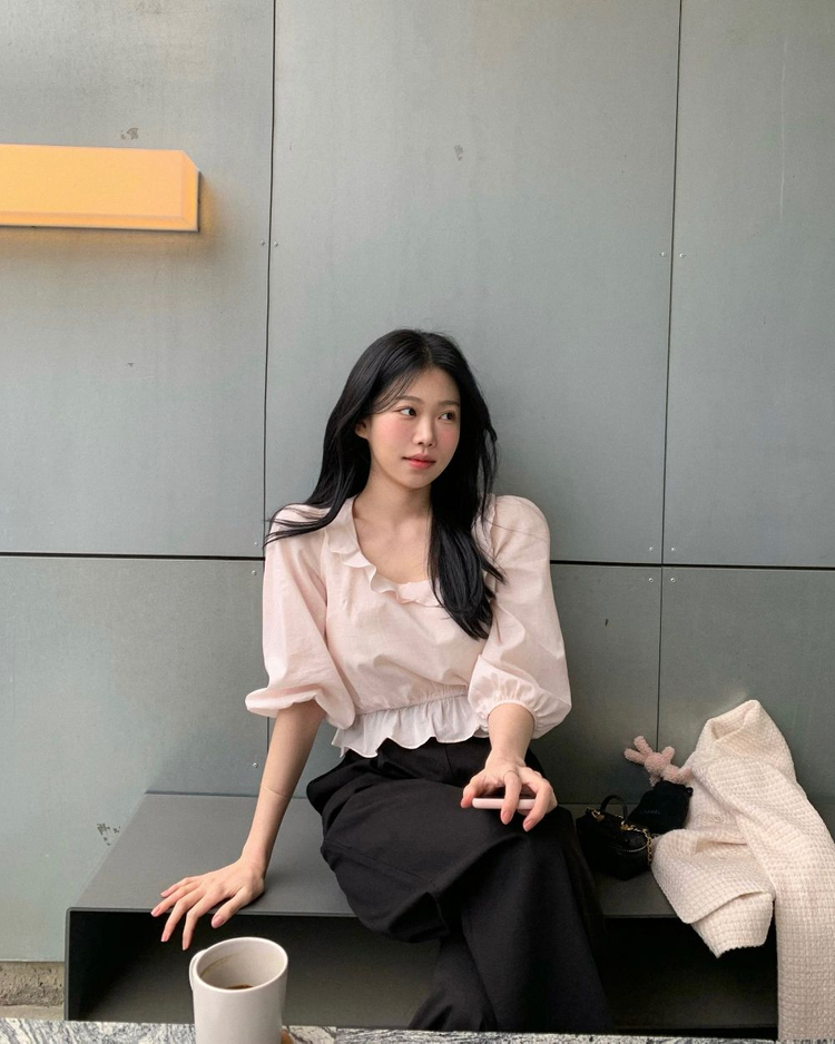 새상품 택0, 온트 예슬마켓 데이지 블라우스 핑크 이미지