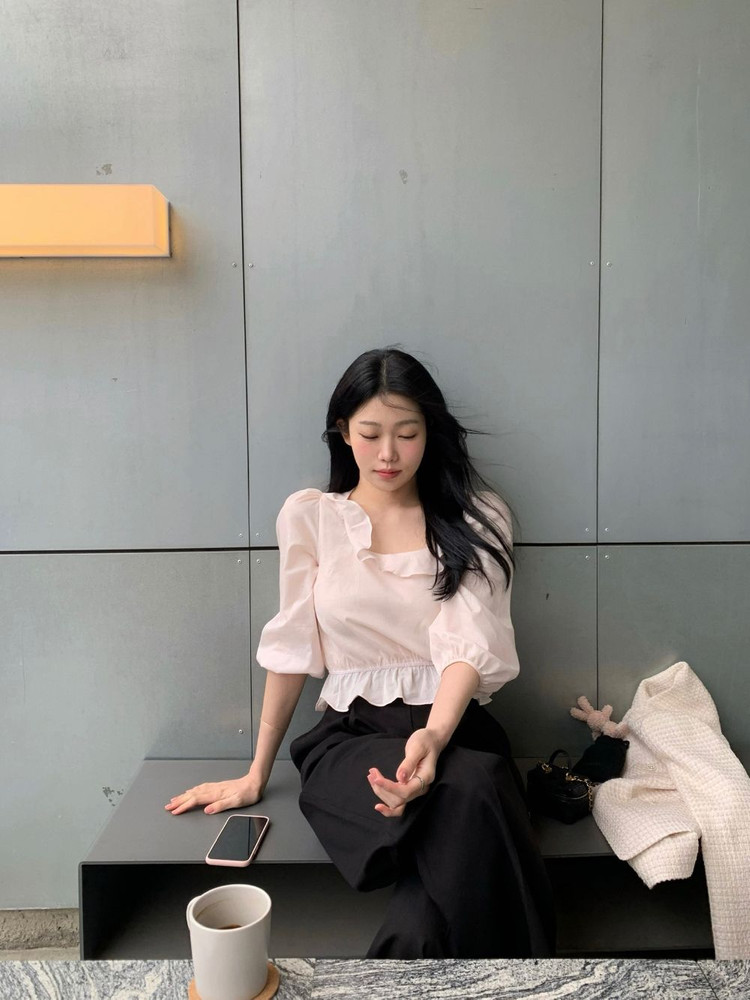 새상품 택0, 온트 예슬마켓 데이지 블라우스 핑크 이미지