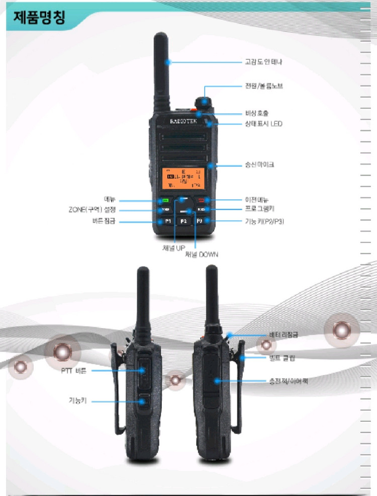 고성능현장용 라디오텍RTD880 무전기 2대(미개봉) 이미지