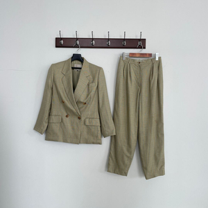 버버리 체크 더블 블레이저 팬츠 바지 셋업 이미지