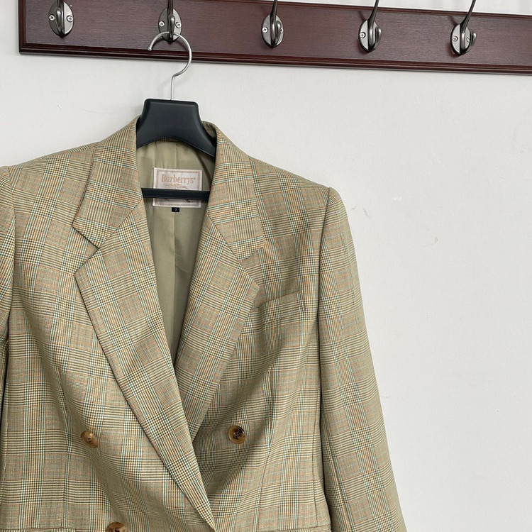 버버리 체크 더블 블레이저 팬츠 바지 셋업 이미지