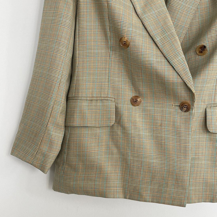 버버리 체크 더블 블레이저 팬츠 바지 셋업 이미지