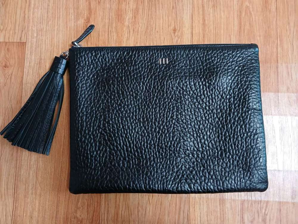 무크 mook(정품) 남성 천연 소가죽 클러치백 (블랙) (상태 최상급) 이미지