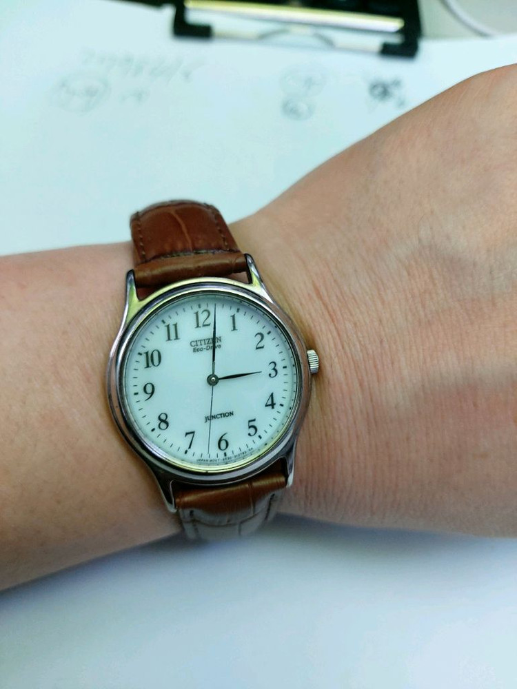 시티즌 에코드라이브 남성 가죽시계 이미지