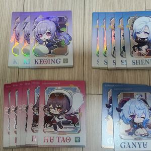 원신 pc라운지 특전 각청,신학,호두,감우 홀로그램 포토카드 이미지