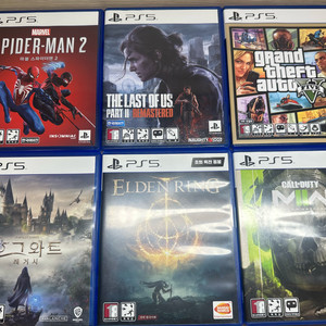 ps5타이틀 (스파이더맨2, 라오어2, GTA5, 호그와트, 엘든링, 콜오브듀티 모던워페어2) 판매합니다 이미지