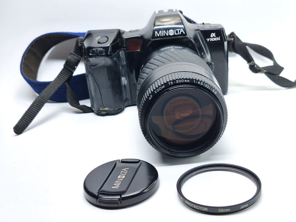 빈티지 필름카메라 풀세트/미놀타 a7700i 75-300mm 망원렌즈 스트랩 카메라가방 레트로 필카 감성 사진 앤틱 이미지