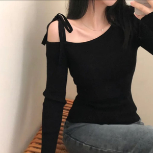 에이블리 골지 오프숄더 니트 이미지