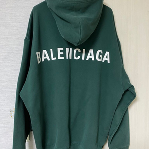 [M] 발렌시아가 백로고 후드 그린 이미지