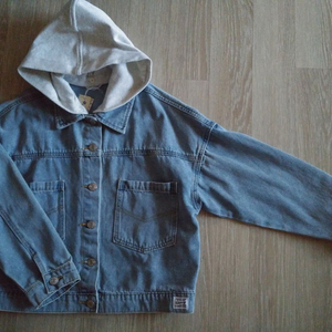 150~155 새상품 에꼴리에 후드 데님,청쟈켓 이미지