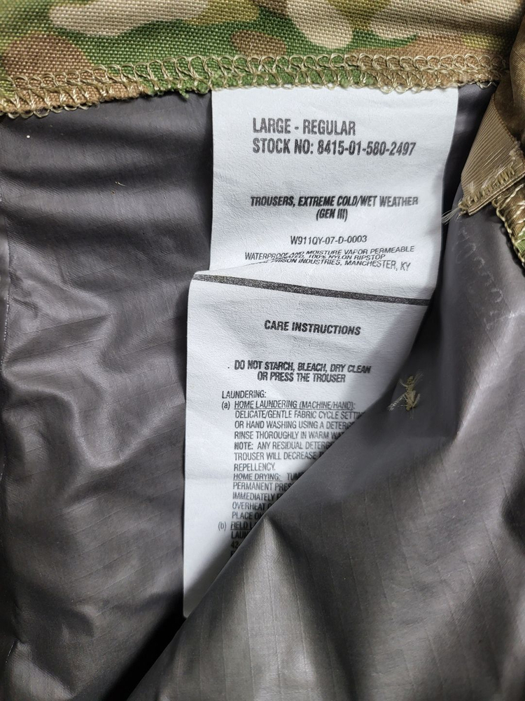 미군 오리지날 3세대 레벨6 고어텍스 팩라이트 멀티캠 (OCP) 바지 이미지