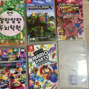 닌텐도 스위치 게임6종 일괄 팜(마리카트8,스트리트 파이트,파티,마인크래프트,말랑두뇌학원,넵튠 이미지