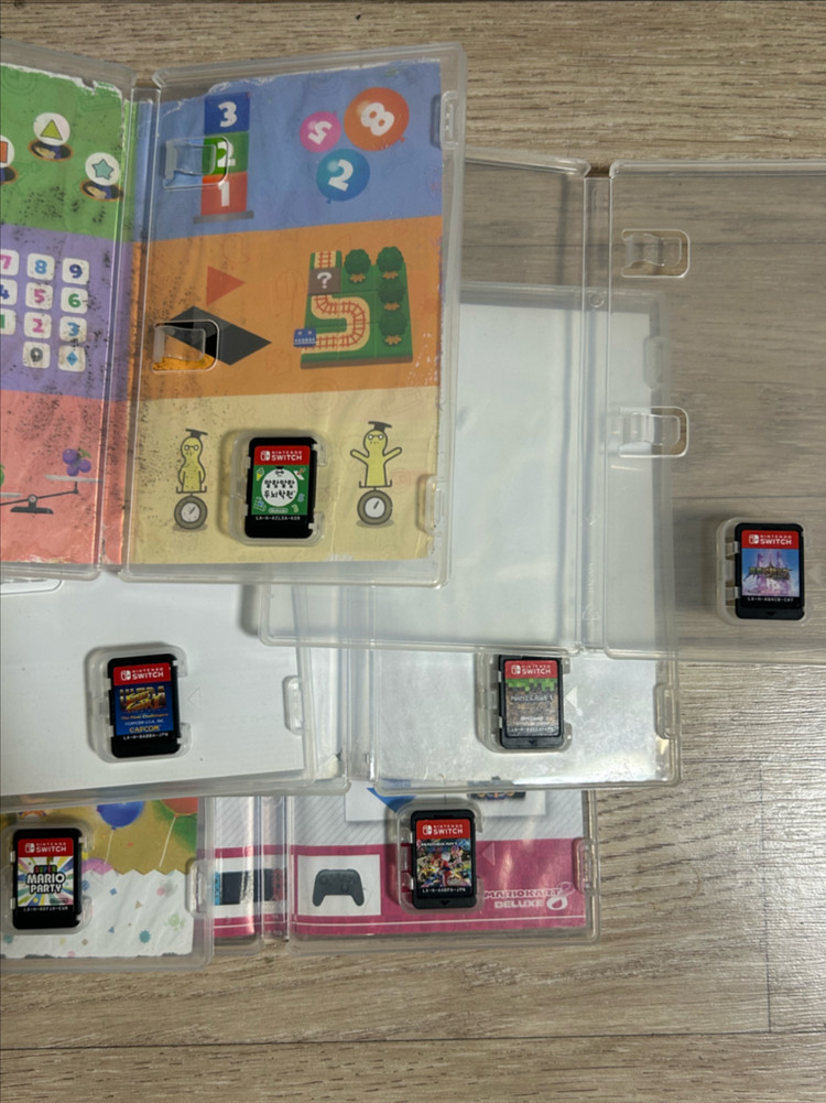 닌텐도 스위치 게임6종 일괄 팜(마리카트8,스트리트 파이트,파티,마인크래프트,말랑두뇌학원,넵튠 이미지