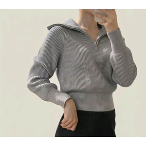 스파오 반집업 니트 스웨터 S / 하찌 하프넥 리브드 카라 소프트얀 지그재그 에이블리 탑텐 유니클로 무신사 이미지